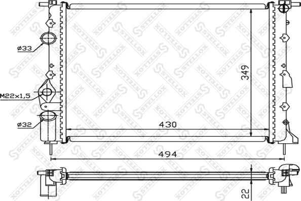 Stellox 10-25040-SX - Radiator, mühərrikin soyudulması furqanavto.az