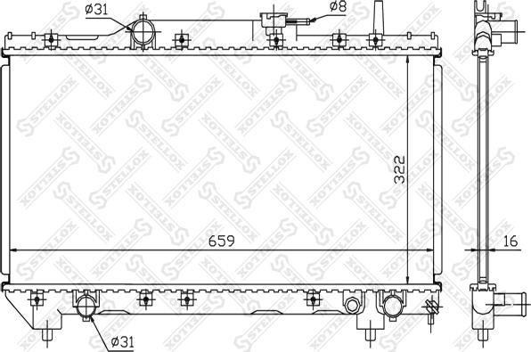 Stellox 10-25061-SX - Radiator, mühərrikin soyudulması furqanavto.az