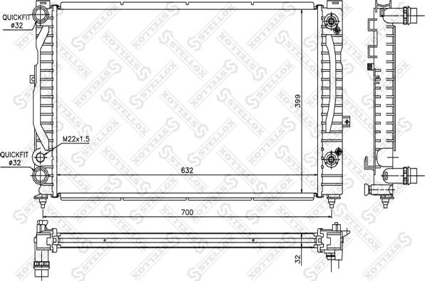 Stellox 10-25063-SX - Radiator, mühərrikin soyudulması furqanavto.az