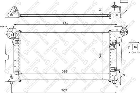 Stellox 10-25067-SX - Radiator, mühərrikin soyudulması www.furqanavto.az