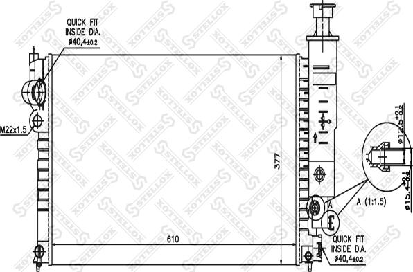 Stellox 10-25036-SX - Radiator, mühərrikin soyudulması furqanavto.az