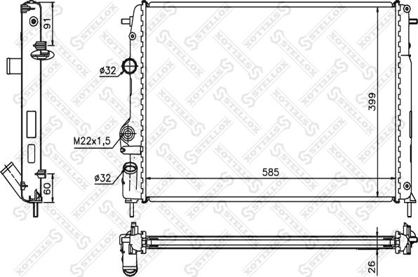 Stellox 10-25038-SX - Radiator, mühərrikin soyudulması furqanavto.az