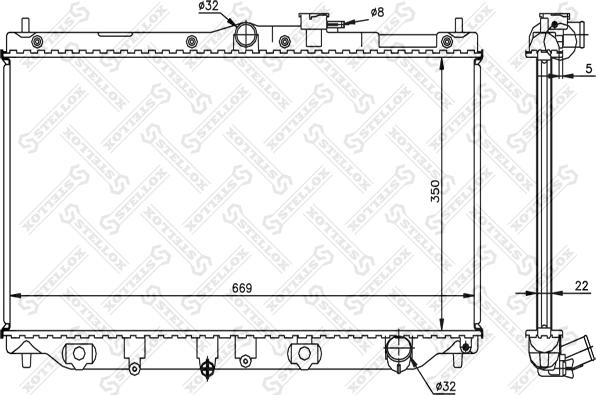 Stellox 10-25032-SX - Radiator, mühərrikin soyudulması furqanavto.az