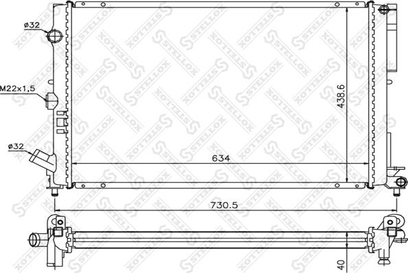 Stellox 10-25037-SX - Radiator, mühərrikin soyudulması furqanavto.az