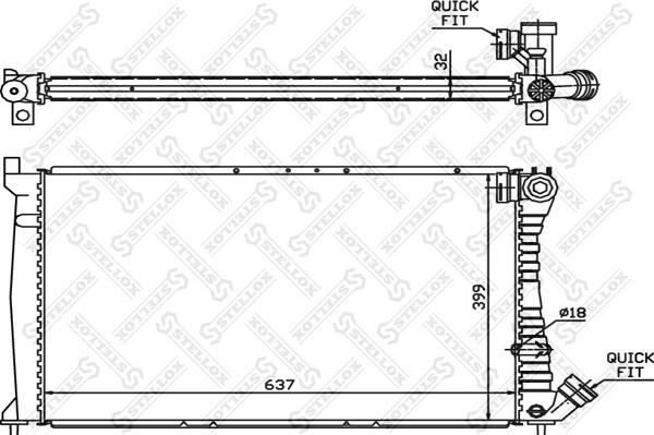 Stellox 10-25025-SX - Radiator, mühərrikin soyudulması furqanavto.az