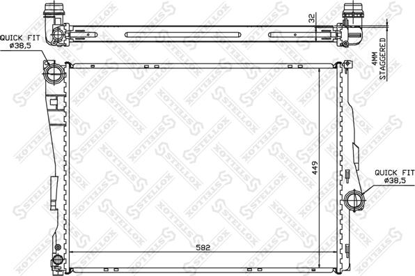 Stellox 10-25195-SX - Radiator, mühərrikin soyudulması furqanavto.az