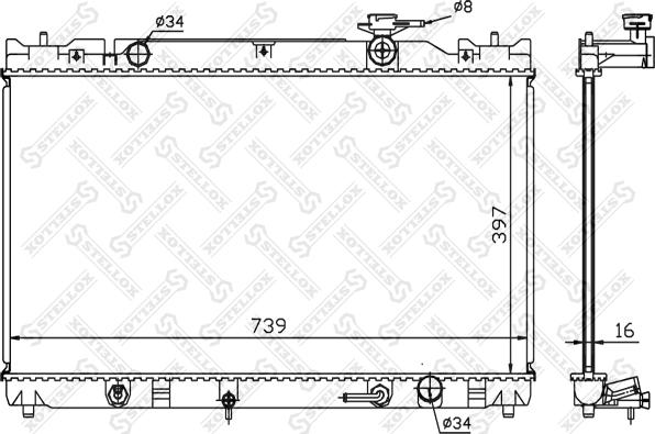 Stellox 10-25149-SX - Radiator, mühərrikin soyudulması furqanavto.az