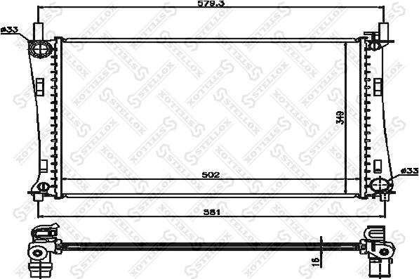 Stellox 10-25157-SX - Radiator, mühərrikin soyudulması furqanavto.az