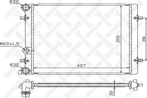 Stellox 10-25109-SX - Radiator, mühərrikin soyudulması furqanavto.az