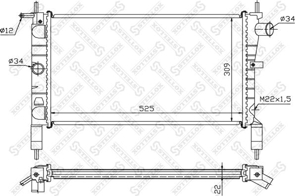 Stellox 10-25102-SX - Radiator, mühərrikin soyudulması furqanavto.az