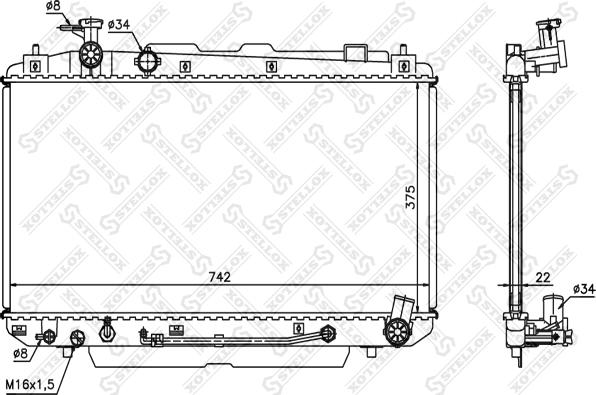 Stellox 10-25185-SX - Radiator, mühərrikin soyudulması furqanavto.az