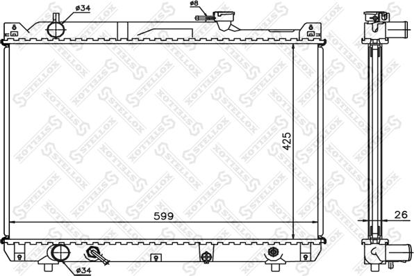 Stellox 10-25180-SX - Radiator, mühərrikin soyudulması furqanavto.az