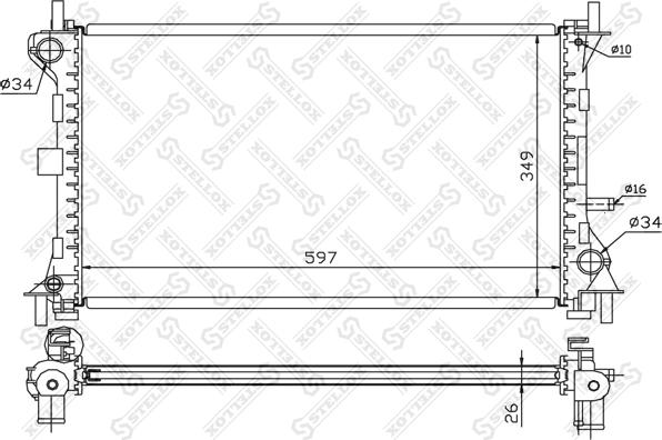 Stellox 10-25130-SX - Radiator, mühərrikin soyudulması furqanavto.az