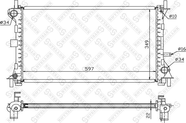 Stellox 10-25129-SX - Radiator, mühərrikin soyudulması furqanavto.az