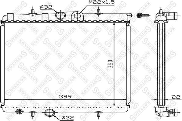 Stellox 10-25122-SX - Radiator, mühərrikin soyudulması furqanavto.az