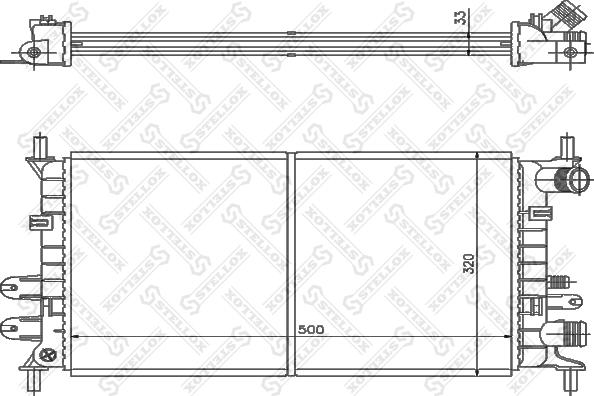 Stellox 10-25811-SX - Radiator, mühərrikin soyudulması furqanavto.az