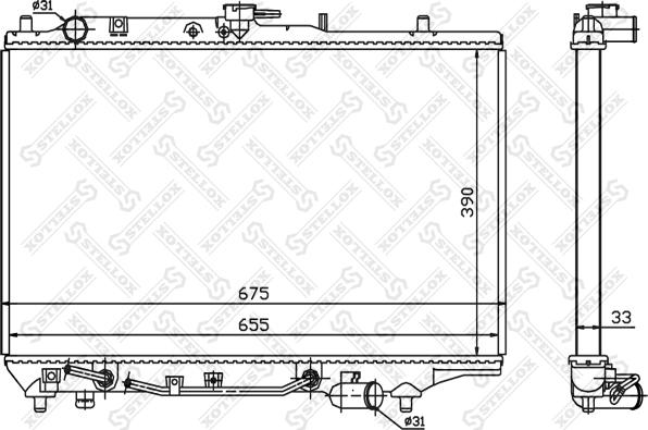 Stellox 10-25832-SX - Radiator, mühərrikin soyudulması furqanavto.az