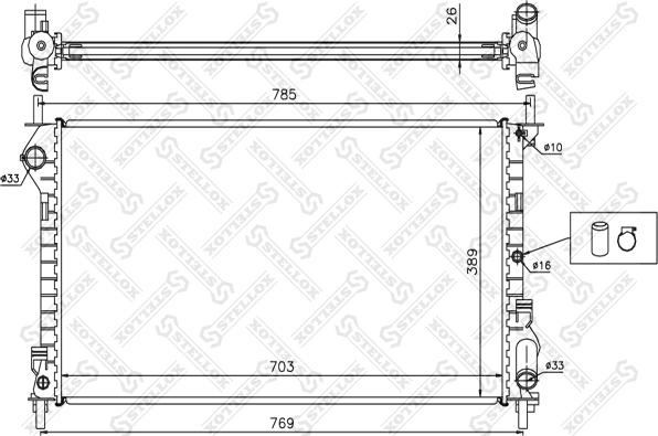 Stellox 10-25395-SX - Radiator, mühərrikin soyudulması furqanavto.az