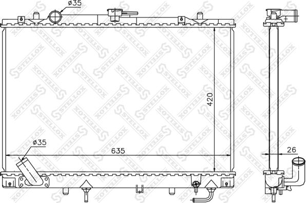 Stellox 10-25398-SX - Radiator, mühərrikin soyudulması furqanavto.az