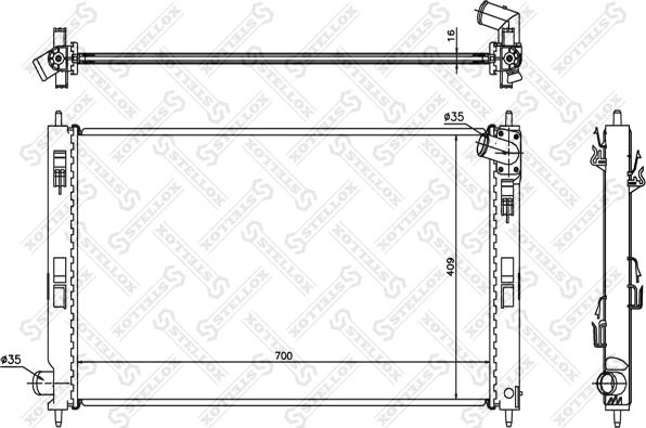 Stellox 10-25349-SX - Radiator, mühərrikin soyudulması furqanavto.az