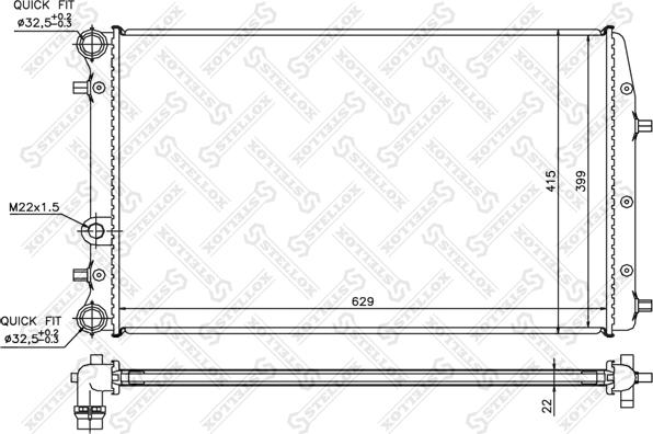 Stellox 10-25359-SX - Radiator, mühərrikin soyudulması furqanavto.az