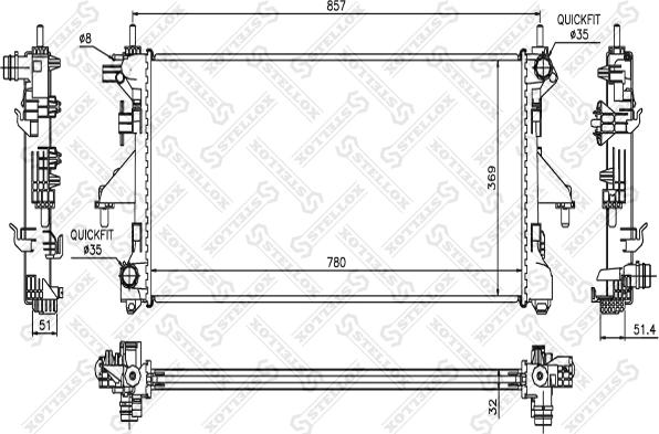 Stellox 10-25355-SX - Radiator, mühərrikin soyudulması furqanavto.az