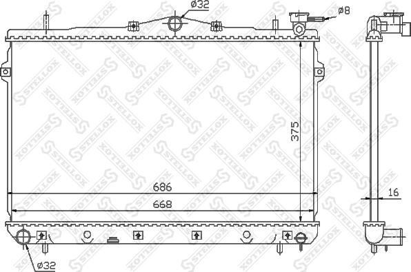 Stellox 10-25304-SX - Radiator, mühərrikin soyudulması furqanavto.az