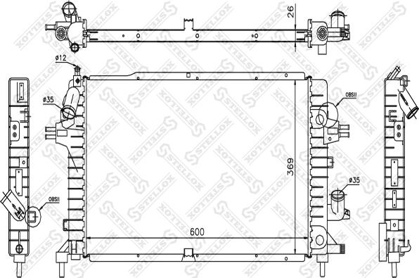 Stellox 10-25388-SX - Radiator, mühərrikin soyudulması furqanavto.az