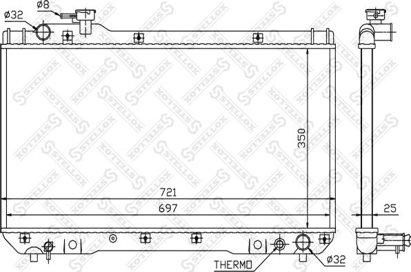 Stellox 10-25374-SX - Radiator, mühərrikin soyudulması furqanavto.az