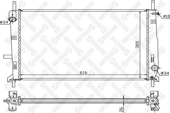 Stellox 10-25291-SX - Radiator, mühərrikin soyudulması furqanavto.az