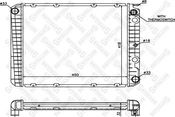 Stellox 10-25253-SX - Radiator, mühərrikin soyudulması furqanavto.az