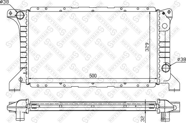 Stellox 10-25252-SX - Radiator, mühərrikin soyudulması furqanavto.az