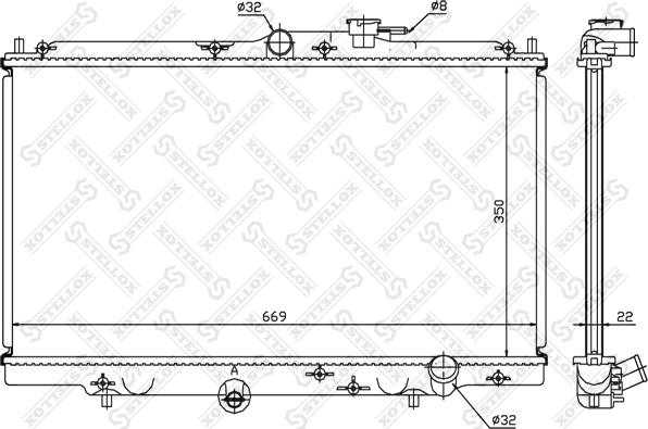 Stellox 10-25215-SX - Radiator, mühərrikin soyudulması furqanavto.az