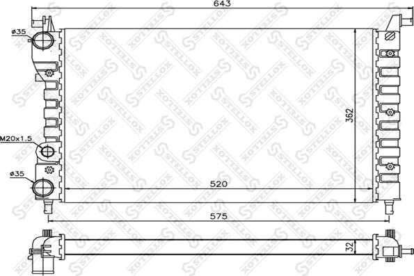 Stellox 10-25734-SX - Radiator, mühərrikin soyudulması furqanavto.az