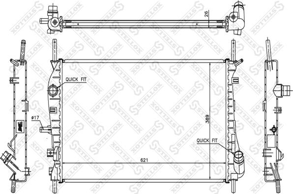 Stellox 10-25779-SX - Radiator, mühərrikin soyudulması furqanavto.az