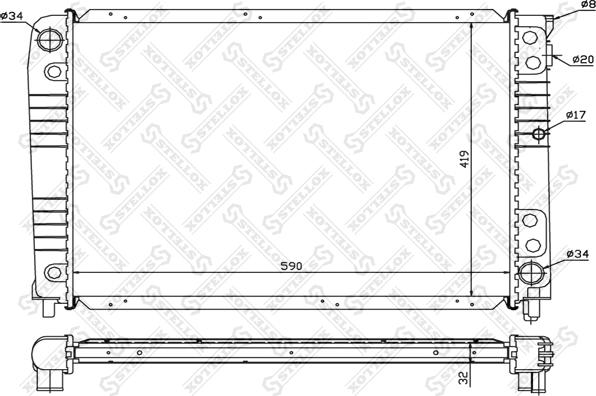 Stellox 10-26448-SX - Radiator, mühərrikin soyudulması furqanavto.az