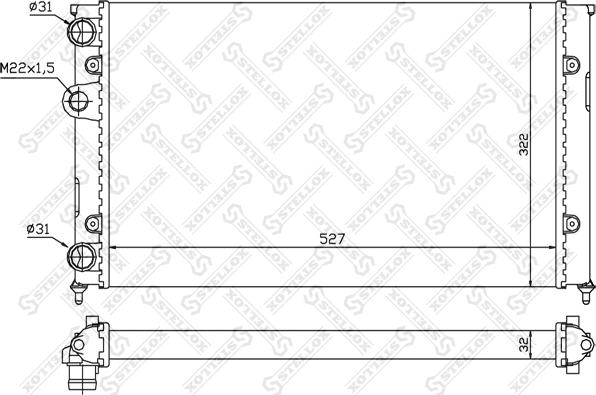 Stellox 10-26413-SX - Radiator, mühərrikin soyudulması furqanavto.az