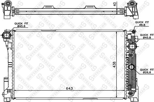 Stellox 10-26555-SX - Radiator, mühərrikin soyudulması furqanavto.az