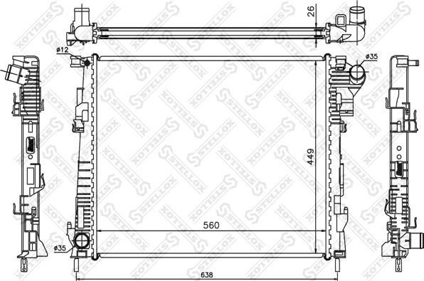 Stellox 10-26061-SX - Radiator, mühərrikin soyudulması furqanavto.az