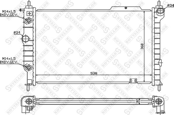 Stellox 10-26011-SX - Radiator, mühərrikin soyudulması furqanavto.az