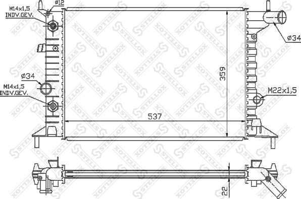 Stellox 10-26013-SX - Radiator, mühərrikin soyudulması furqanavto.az