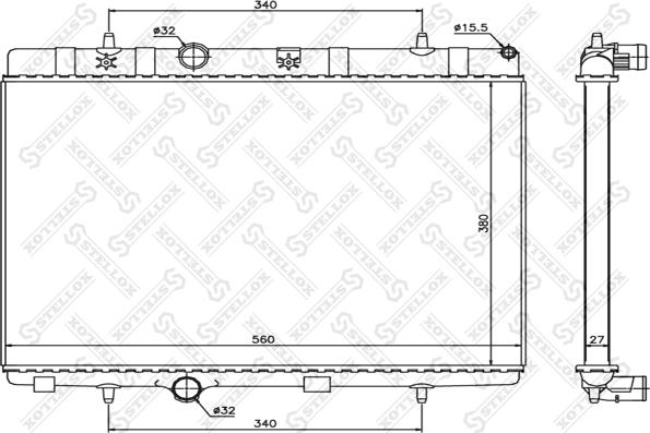 Stellox 10-26119-SX - Radiator, mühərrikin soyudulması furqanavto.az