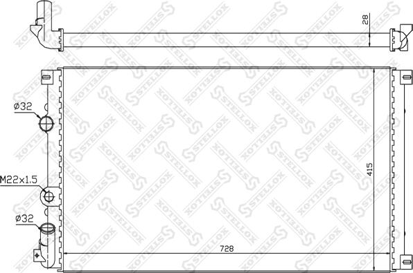 Stellox 10-26179-SX - Radiator, mühərrikin soyudulması furqanavto.az