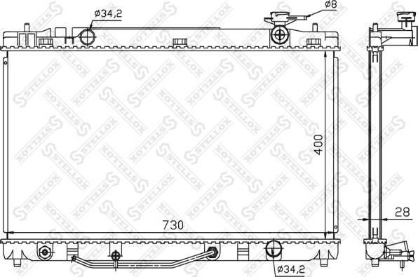 Stellox 10-26332-SX - Radiator, mühərrikin soyudulması www.furqanavto.az