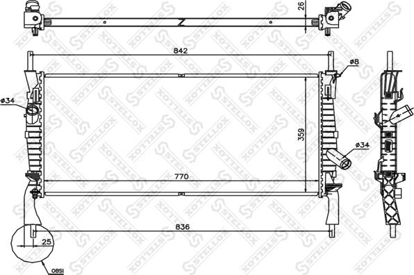 Stellox 10-26752-SX - Radiator, mühərrikin soyudulması furqanavto.az