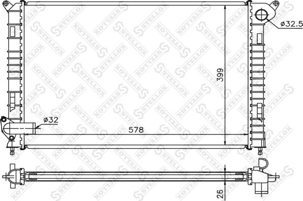 Stellox 10-26785-SX - Radiator, mühərrikin soyudulması furqanavto.az