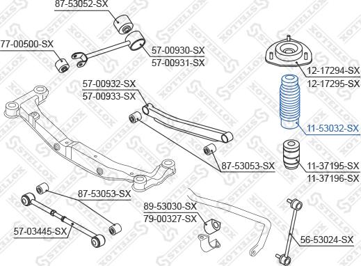 Stellox 11-53032-SX - Qoruyucu qapaq / Körük, amortizator furqanavto.az