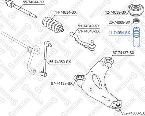 Stellox 11-74054-SX - Rezin tampon, asma furqanavto.az