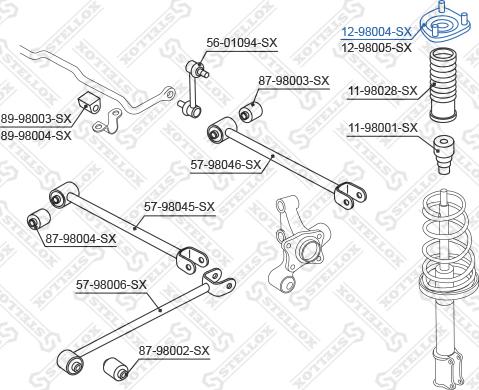 Stellox 12-98004-SX - Üst Strut Montajı furqanavto.az