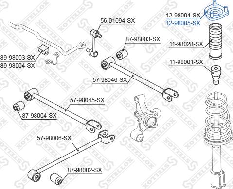 Stellox 12-98005-SX - Üst Strut Montajı furqanavto.az